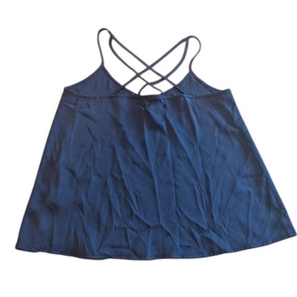 Hollister Cami Top Criss Cross Back Sleeveless‎ Casual Black Size M